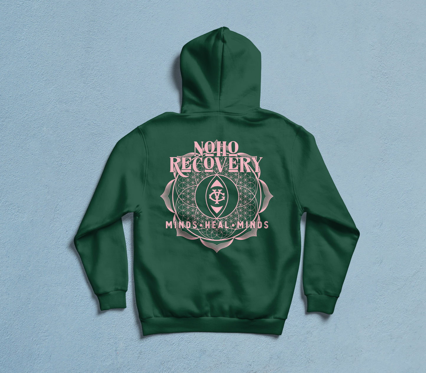 NoHo Green/Pink Logo Hoodie